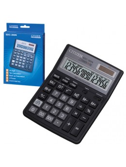 Калькулятор настольный CITIZEN SDC-395N (192х143 мм), 16 разрядов, двойное питание