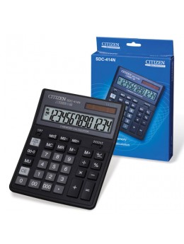 Калькулятор настольный CITIZEN SDC-414N (204х158 мм), 14 разрядов, двойное питание Калькулятор настольный CITIZEN SDC-414N (204х158 мм), 14 разрядов, двойное питание
