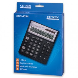 Калькулятор настольный CITIZEN SDC-435N (204х158 мм), 16 разрядов, двойное питание