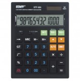 Калькулятор STAFF настольный STF-555-BLACK, 12 разрядов, CORRECT, TAX, ЧЕРНЫЙ, двойное питание, 205х154 мм, 250304