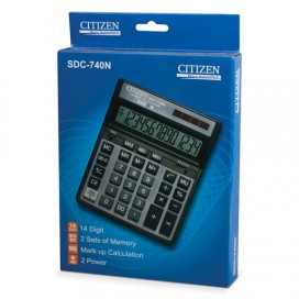 Калькулятор CITIZEN настольный SDC-740N, 14 разрядов, двойное питание, 204x158 мм