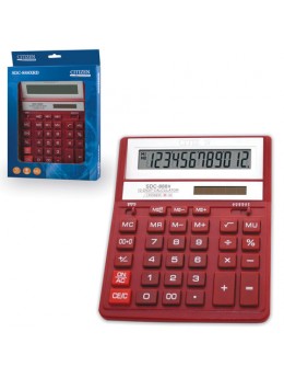 Калькулятор настольный CITIZEN SDC-888ХRD (203х158 мм), 12 разрядов, двойное питание, КРАСНЫЙ Калькулятор настольный CITIZEN SDC-888ХRD (203х158 мм), 12 разрядов, двойное питание, КРАСНЫЙ