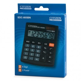Калькулятор настольный CITIZEN SDC-805BN, МАЛЫЙ (124x102 мм), 8 разрядов, двойное питание