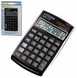Калькулятор CITIZEN карманный CPC-112BKWB, 12 разрядов, двойное питание, 120х72 мм, черный