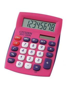Калькулятор CITIZEN карманный SDC-450NPKCFS, 8 разрядов, двойное питание, 120х87 мм, РОЗОВЫЙ Калькулятор CITIZEN карманный SDC-450NPKCFS, 8 разрядов, двойное питание, 120х87 мм, РОЗОВЫЙ