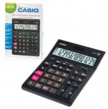 Калькулятор настольный CASIO GR-14-W (209х155 мм), 14 разрядов, двойное питание, европодвес, черный, GR-14-W-EP
