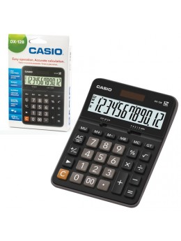 Калькулятор настольный CASIO DX-12B-W (175х129 мм), 12 разрядов, двойное питание, черный, DX-12B-W-EC Калькулятор настольный CASIO DX-12B-W (175х129 мм), 12 разрядов, двойное питание, черный, DX-12B-W-EC