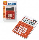Калькулятор CASIO настольный MS-20NC-RG-S, 12 разрядов, двойное питание, 150х105 мм, блистер, белый/оранжевый, MS-20NC-RG-S-EC