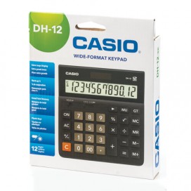 Калькулятор настольный CASIO DH-12-BK-S, КОМПАКТНЫЙ (159х151 мм), 12 разрядов, двойное питание, черный/серый, DH-12-BK-S-EP