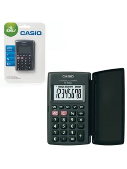 Калькулятор карманный CASIO HL-820LV-BK-S (104х63х7,4 мм), 8 разрядов, питание от батареи, блистер, черный, HL-820LV-BK-S-G