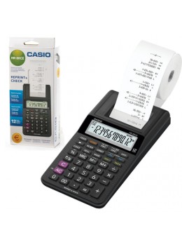 Калькулятор печатающий CASIO HR-8RCE-BK-W-EC (239х102х82 мм), 12 разрядов, батарейки 4хАА/адаптер (250402)