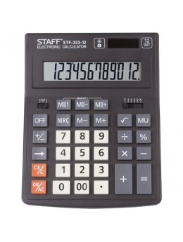 Калькулятор настольный STAFF PLUS STF-333 (200x154 мм), 12 разрядов, двойное питание, 250415 Калькулятор настольный STAFF PLUS STF-333 (200x154 мм), 12 разрядов, двойное питание, 250415