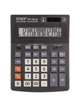 Калькулятор настольный STAFF PLUS STF-333 (200x154 мм), 16 разрядов, двойное питание, 250417 Калькулятор настольный STAFF PLUS STF-333 (200x154 мм), 16 разрядов, двойное питание, 250417
