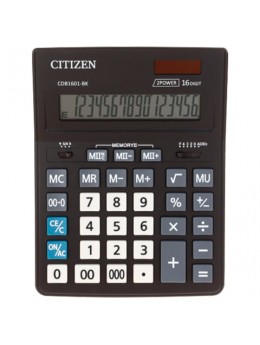 Калькулятор настольный CITIZEN BUSINESS LINE CDB1601BK (205x155 мм), 16 разрядов, двойное питание