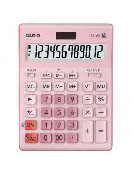Калькулятор настольный CASIO GR-12С-PK (210х155 мм), 12 разрядов, двойное питание, РОЗОВЫЙ, GR-12C-PK-W-EP
