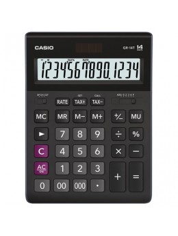 Калькулятор настольный CASIO GR-14T-W (210х155 мм), 14 разрядов, двойное питание, черный, GR-14T-W-EP Калькулятор настольный CASIO GR-14T-W (210х155 мм), 14 разрядов, двойное питание, черный, GR-14T-W-EP