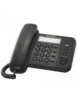 Телефон PANASONIC KX-TS2352RUB, черный, память 3 номера, повторный набор, тональный/импульсный режим, индикатор вызова