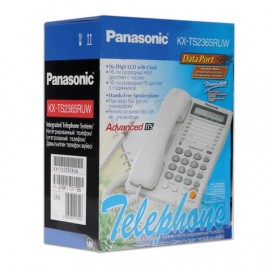 Телефон PANASONIC KX-TS2365 RUW, память на 30 номеров, ЖК-дисплей с часами, автодозвон, спикерфон, KX-T2365