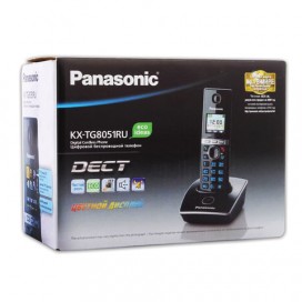 Радиотелефон PANASONIC KX-TG8051RUB, память 50 номеров, АОН, повтор, спикерфон, полифония, черный