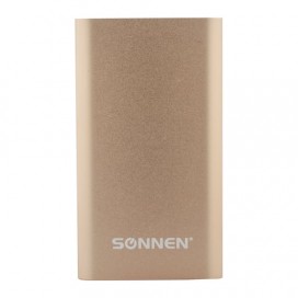 Аккумулятор внешний SONNEN POWERBANK V311, 4000 mAh, литий-полимерный, золотистый, алюминиевый корпус, 262750