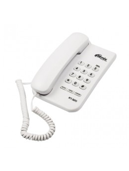 Телефон RITMIX RT-320 white, световая индикация звонка, блокировка набора ключом, белый, 15118348