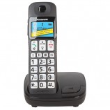 Радиотелефон PANASONIC KX-TGE110, память на 50 номеров, часы/будильник, черный