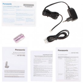 Радиотелефон PANASONIC KX-TGE110, память на 50 номеров, часы/будильник, черный