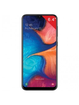 Смартфон SAMSUNG Galaxy A20, 2 SIM, 6,4”, 4G (LTE), 8/13+5 Мп, 32 ГБ, microSD, черный, пластик, SM-A205FZKVSER