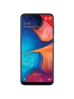 Смартфон SAMSUNG Galaxy A20, 2 SIM, 6,4”, 4G (LTE), 8/13+5 Мп, 32 ГБ, microSD, синий, пластик, SM-A205FZBVSER