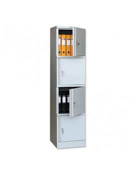 Шкаф металлический офисный ПРАКТИК 'AM-1845/4', 1830х472х458 мм 4 отделения, 29 кг, разборный