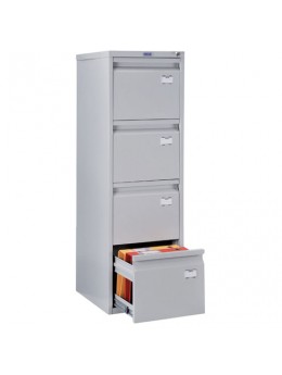 Шкаф картотечный ПРАКТИК 'A-44' 1305х408х485 мм, 4 ящика для 168 подвесных папок, формат папок A4 (БЕЗ ПАПОК)