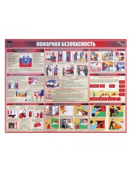 Доска-стенд информационная 'Пожарная безопасность' (910х700 мм), пластик