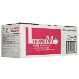Тонер-картридж KYOCERA (TK-590M) FS-C2026MFP/C2126MFP/C2626MFP и другие, пурпурный, оригинальный, ресурс 5000 страниц