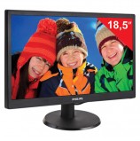 Монитор PHILIPS 193V5LSB2 (10/62), 18,5' (47 см), 1366x768, 16:9, TN, 5 мс, 200 cd, VGA, черный