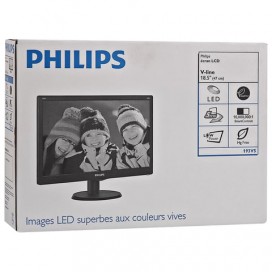 Монитор PHILIPS 193V5LSB2 (10/62), 18,5' (47 см), 1366x768, 16:9, TN, 5 мс, 200 cd, VGA, черный