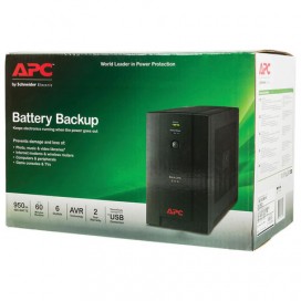 Источник бесперебойного питания APC BX950UI, 950 VA (480 W), 6 розеток IEC 320, 2 розетки RJ11, черный