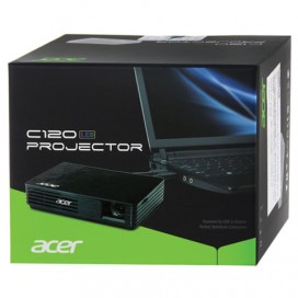 Проектор ACER C120, DLP, 854x480, 16:9, 100 лм, 1000:1, LED, 0,18 кг, EY.JE001.002