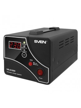 Стабилизатор напряжения SVEN VR-A1000,1000ВА/600 Вт, 1 розетка, входное напряжение 140-275 В, SV-014407