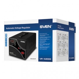 Стабилизатор напряжения SVEN VR-A2000, 2000ВА/1200 Вт, 2 розетки, входное напряжение 140-275 В, SV-014414