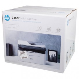 МФУ лазерное HP Laser 137fnw '4 в 1', А4, 20 стр/мин, 10000 стр/мес, АПД, Wi-Fi, сетевая карта, 4ZB84A