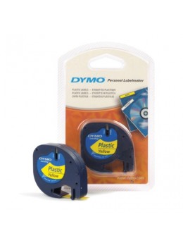 Картридж для принтеров этикеток DYMO Letra Tag, 12 мм х 4 м, лента пластиковая, желтая, S0721620