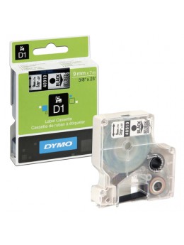 Картридж для принтеров этикеток DYMO D1, 9 мм х 7 м, лента пластиковая, чёрный шрифт, прозрачный фон, S0720670 Картридж для принтеров этикеток DYMO D1, 9 мм х 7 м, лента пластиковая, чёрный шрифт, прозрачный фон, S0720670