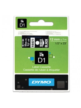 Картридж для принтеров этикеток DYMO D1, 12 мм х 7 м, лента пластиковая, белый шрифт, черный фон, S0720610 Картридж для принтеров этикеток DYMO D1, 12 мм х 7 м, лента пластиковая, белый шрифт, черный фон, S0720610