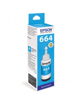 Чернила EPSON (C13T66424A) для СНПЧ Epson L100/L110/L200/L210/L300/L456/L550, голубые, оригинальные