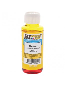 Чернила HI-COLOR для CANON универсальные, желтые, 0,1 л, водные, 150701093U