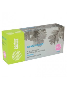 Картридж лазерный CACTUS (CS-CLT-C407S) для SAMSUNG CLP-320/325/N, голубой, ресурс 1000 стр.