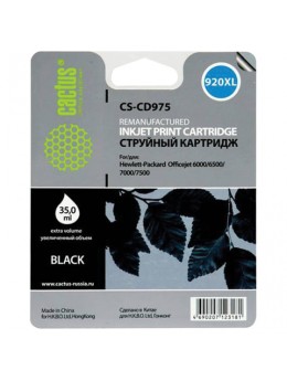 Картридж струйный CACTUS (CS-CD975) для HP Officejet 6000/6500/7000, черный, 35 мл Картридж струйный CACTUS (CS-CD975) для HP Officejet 6000/6500/7000, черный, 35 мл