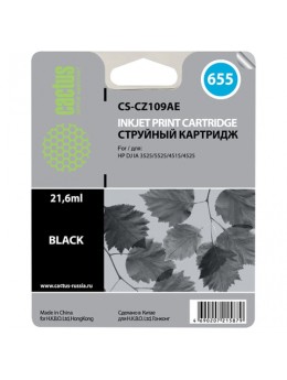 Картридж струйный CACTUS (CS-CZ109AE) для HP Deskjet I3525/5525/4515/4525, черный, 21,6 мл Картридж струйный CACTUS (CS-CZ109AE) для HP Deskjet I3525/5525/4515/4525, черный, 21,6 мл