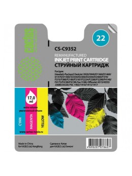 Картридж струйный CACTUS (CS-C9352) для HP Deskjet F2280/Officejet J3680, цветной, 17 мл