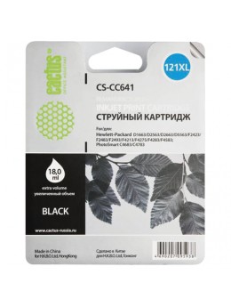 Картридж струйный CACTUS (CS-CC641) для HP Deskjet D2500/2530/F4200, черный, 18 мл